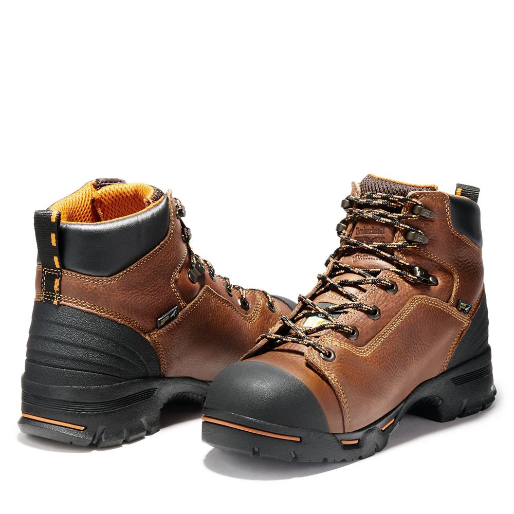 Bocanci De Muncă Timberland Barbati Maro/Negrii - Pro® Endurance 6\" Steel Toe - Romania - YSMAPL391